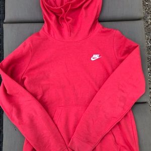 Nike coral funnel neck fleece hoodie